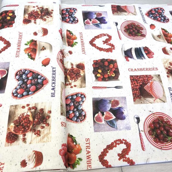 Ovocie patchwork digitálna dekoračná látka