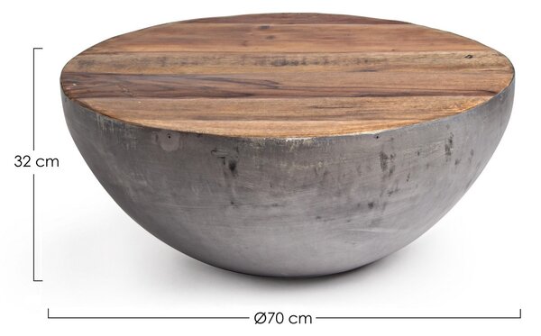 LANCASTER sivý konferenčný stolík D70cm