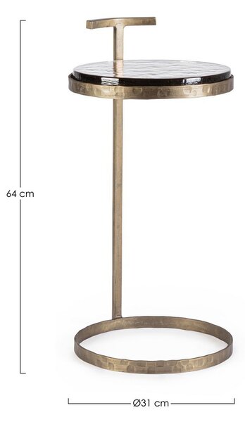 ZAYLA ROUND BRASS konferenčný stolík V64cm