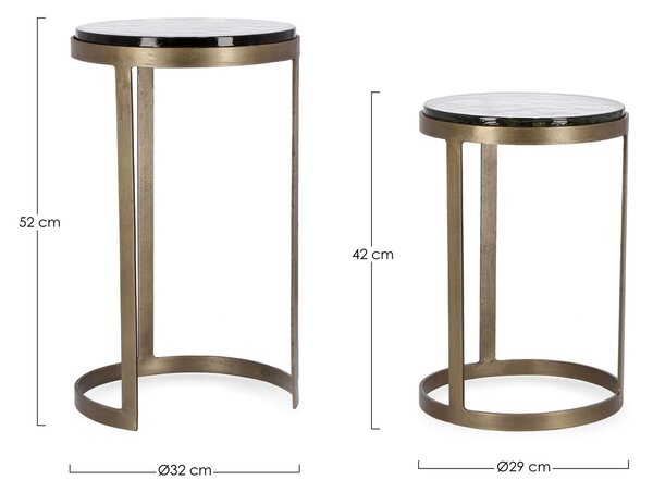 2SET ZAYLA ROUND BRASS konferenčný stolík