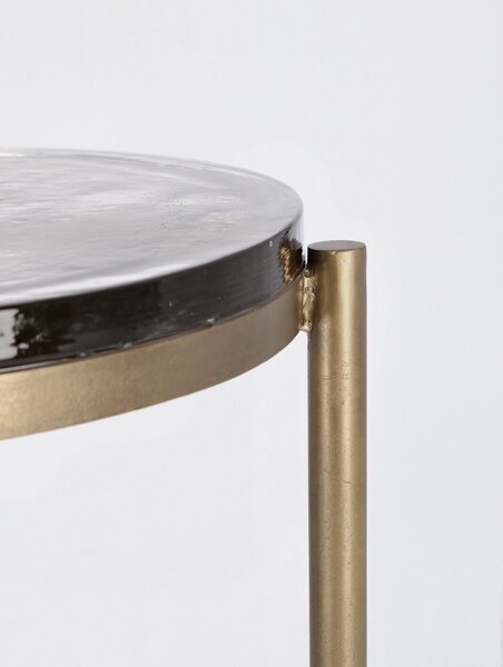 ZAYLA ROUND BRASS konferenčný stolík V50cm