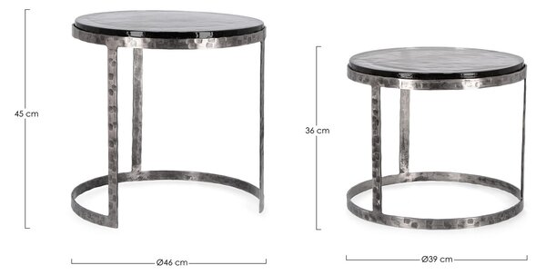 2SET ZAYLA ROUND NICKLE konferenčný stolík