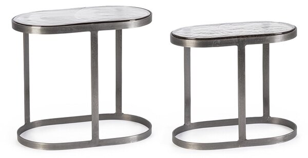 2SET ZAYLA OVAL NICKLE konferenčný stolík