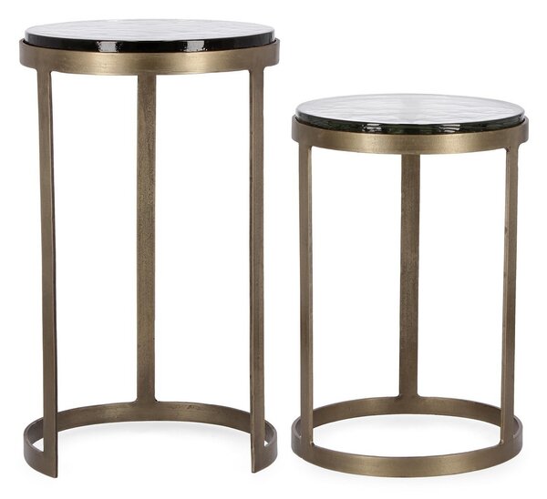 2SET ZAYLA ROUND BRASS konferenčný stolík