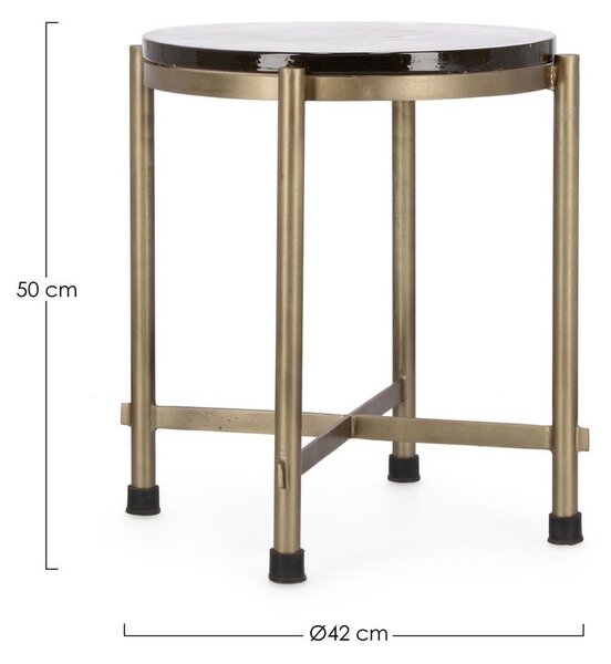ZAYLA ROUND BRASS konferenčný stolík V50cm
