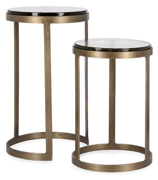 2SET ZAYLA ROUND BRASS konferenčný stolík