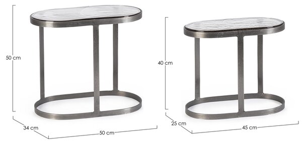 2SET ZAYLA OVAL NICKLE konferenčný stolík