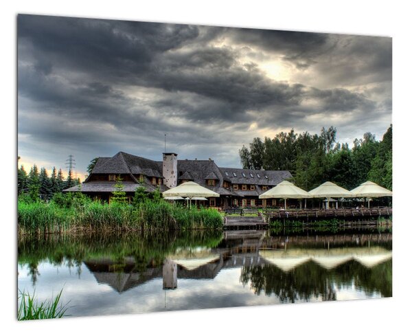 Dom pri jazere, obraz (Obraz 60x40cm)