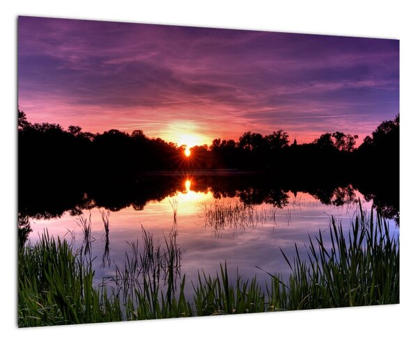 Obraz nočného jazera (Obraz 60x40cm)