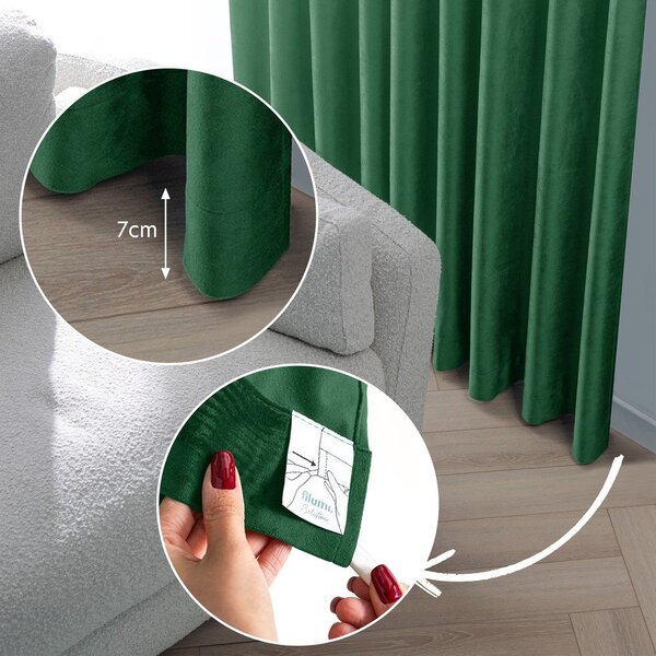 Zelený zamatový dimout záves 140x225 cm Velto – Filumi