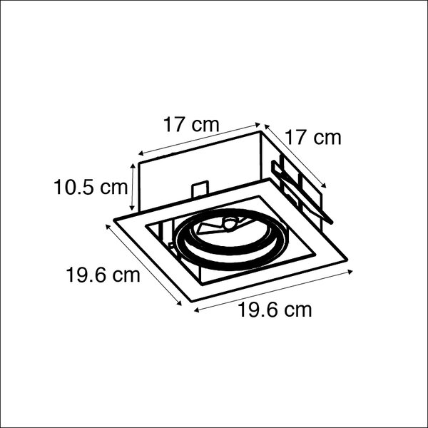 Zapustené bodové svietidlo oceľ G53 111mm nastaviteľné - Oneon