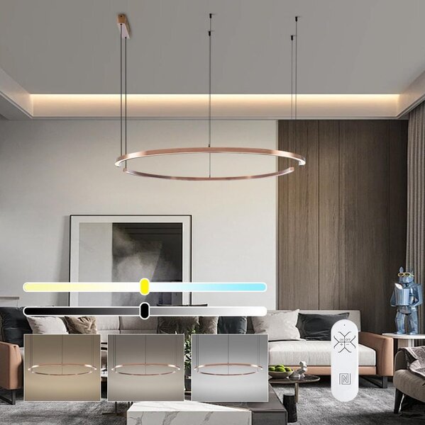 Immax NEO 07328L - LED stmievateľný luster na lanku FINO 72W/230V 120 cm, ružovo-zlatý, Tuya + diaľkové ovládanie