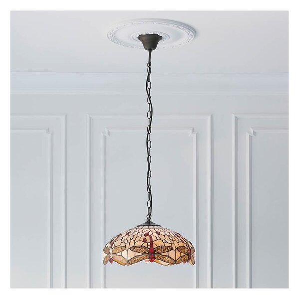 Endon 70824 - Luster na reťazi Tiffany DRAGONFLY 3xE27/60W/230V pr. 41 cm
