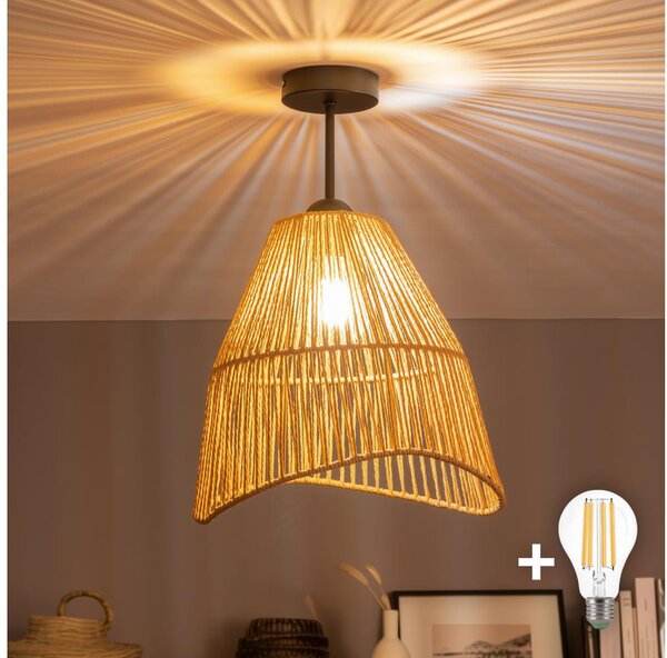 Brilagi - LED prisadený luster CERIA BOHO 1xE27/60W/230V priemer 30 cm čierna/hnedá