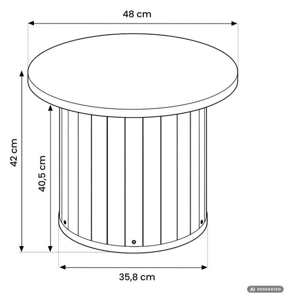 Konferenčný stolík NUBO 48 cm čierny