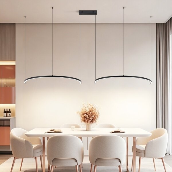 Immax NEO 07329L - LED stmievateľné závesné svietidlo na lanku FINO 72W/230V 120 cm čierna Tuya + diaľkové ovládanie