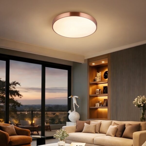 Immax NEO 07321L-LED Stmievateľné stropné svietidlo NEO LITE SEMPLICI 36W/230V priemer 40 cm medené + diaľkové ovládanie