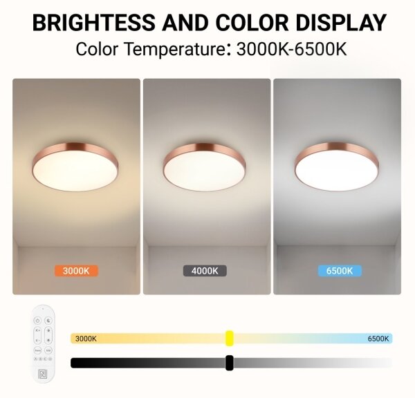 Immax NEO 07321L-LED Stmievateľné stropné svietidlo NEO LITE SEMPLICI 36W/230V priemer 40 cm medené + diaľkové ovládanie