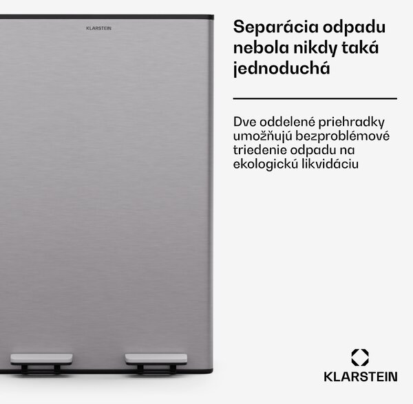 Klarstein EcoVista, odpadkový kôš s kompostérom, 60 l + 3 l/kôš + kompostér, Soft-Close