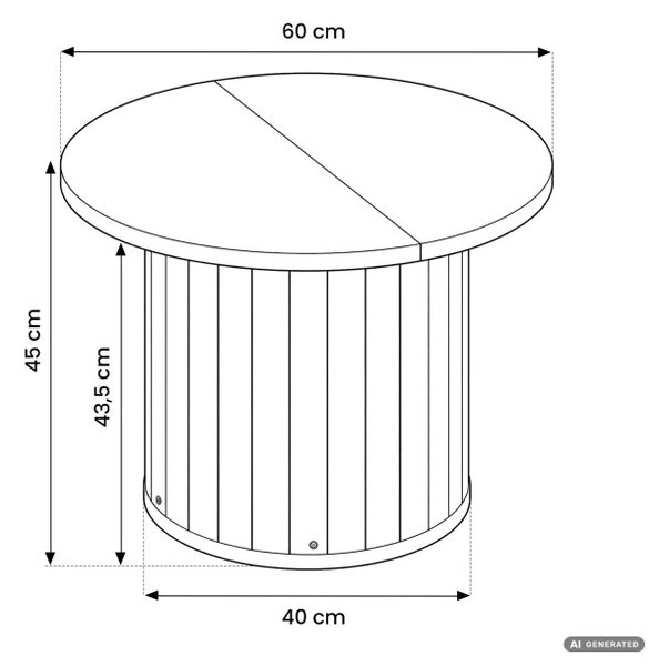 Konferenčný stolík NUBO 60 cm prírodný