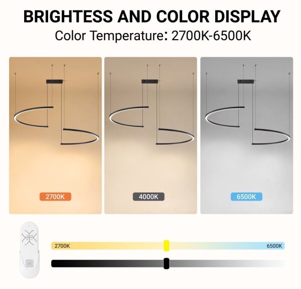 Immax NEO 07329L - LED stmievateľné závesné svietidlo na lanku FINO 72W/230V 120 cm čierna Tuya + diaľkové ovládanie