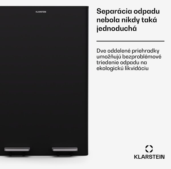 Klarstein EcoVista, odpadkový kôš s kompostérom, 60 l + 3 l/kôš + kompostér, Soft-Close