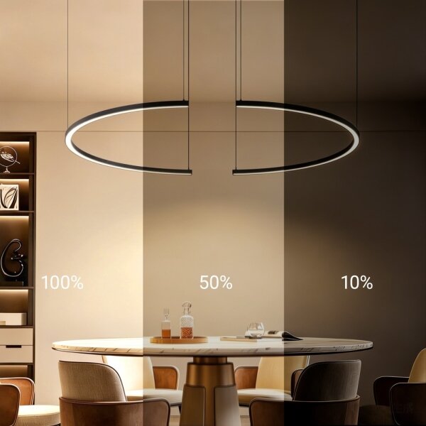 Immax NEO 07329L - LED stmievateľné závesné svietidlo na lanku FINO 72W/230V 120 cm čierna Tuya + diaľkové ovládanie