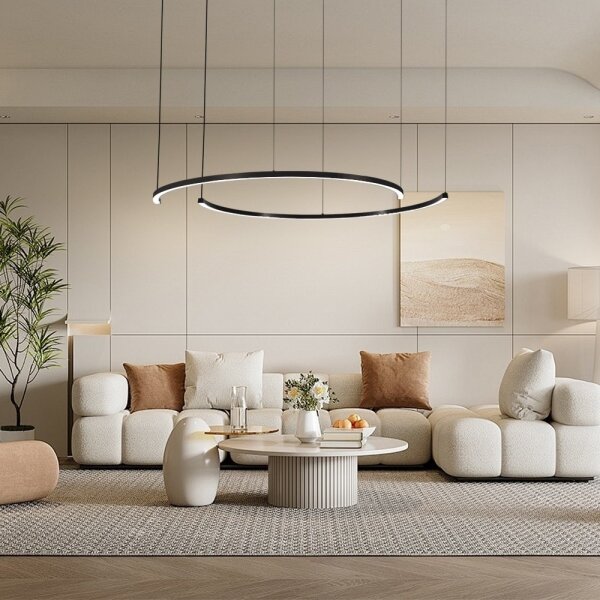 Immax NEO 07329L - LED stmievateľné závesné svietidlo na lanku FINO 72W/230V 120 cm čierna Tuya + diaľkové ovládanie