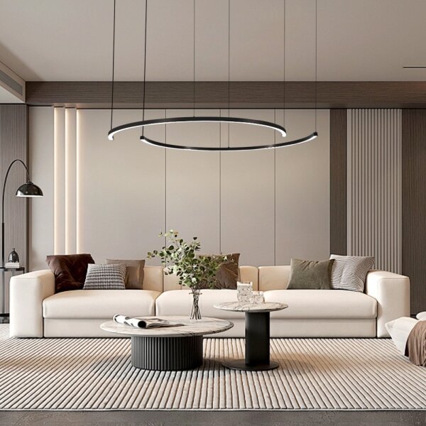 Immax NEO 07329L - LED stmievateľné závesné svietidlo na lanku FINO 72W/230V 120 cm čierna Tuya + diaľkové ovládanie
