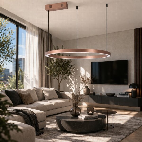 Immax NEO 07327L - stmievateľný LED luster na lane FINO 55W/230V 80 cm ružové zlato Tuya+DO