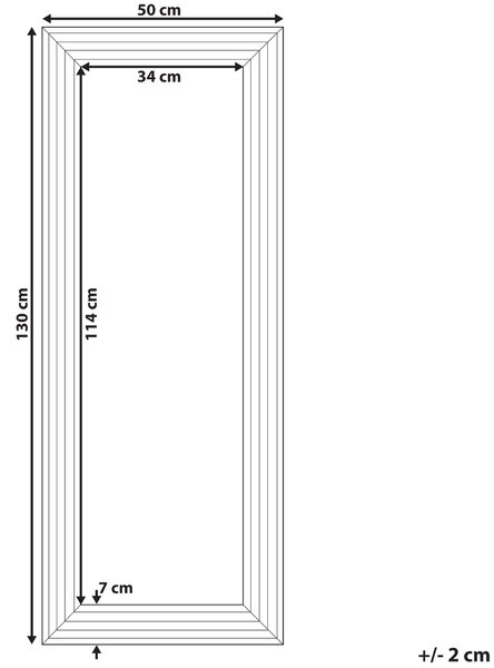 Nástenné závesné zrkadlo strieborné 50 x 130 cm moderné obdĺžnikové s rámom minimalistický dizajn