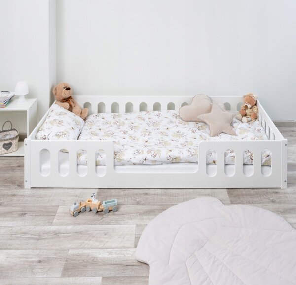 MAXMAX Detská Montessori posteľ NOMI 2v1 - 160x80 cm - biela