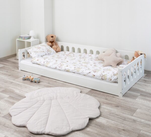 MAXMAX Detská Montessori posteľ NOMI 2v1 - 160x80 cm - biela