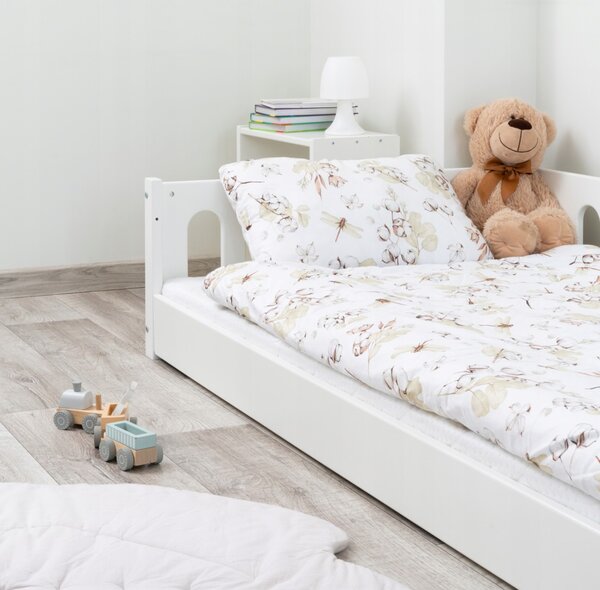 MAXMAX Detská Montessori posteľ NOMI 2v1 - 160x80 cm - biela