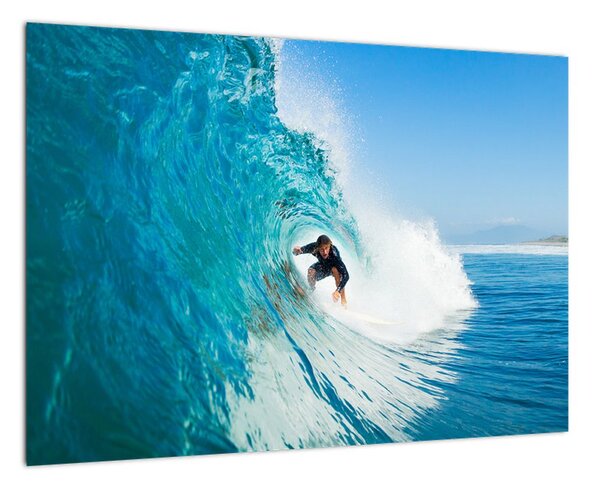 Surfer na vlne - moderný obraz (Obraz 60x40cm)