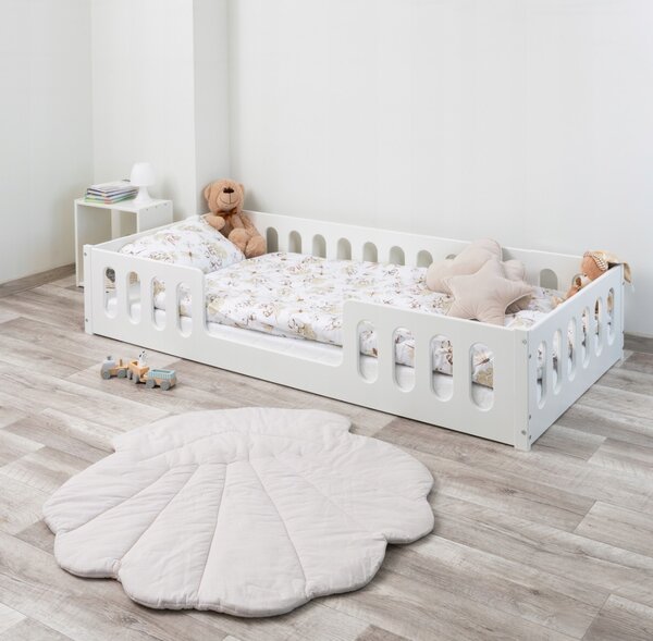 MAXMAX Detská Montessori posteľ NOMI 2v1 - 160x80 cm - biela