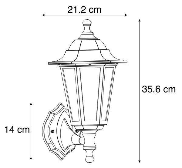 Inteligentné vonkajšie nástenné svietidlo čierne IP44 vrátane WiFi ST64 - New Haven