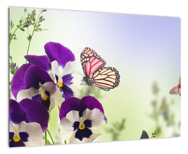 Abstraktný obraz motýľov (Obraz 60x40cm)