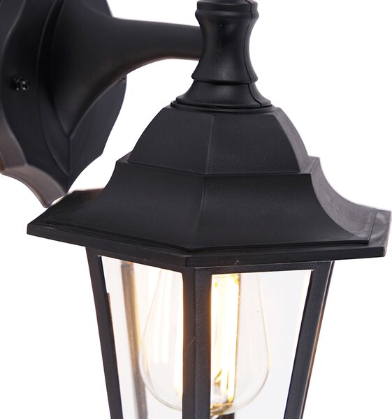 Klasická vonkajšia nástenná lampa čierna IP44 - New Haven