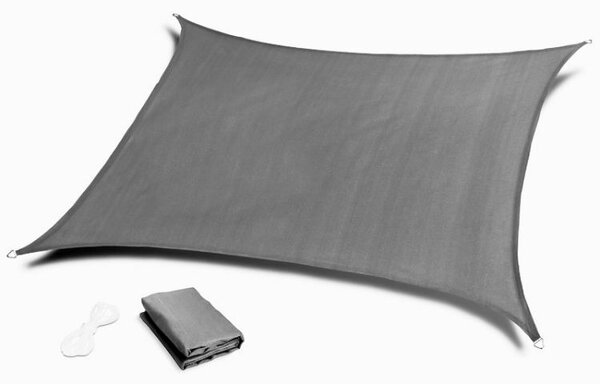 Tieniaca plachta na balkón - obdĺžnik - 3x2m - sivá (180g/m2)
