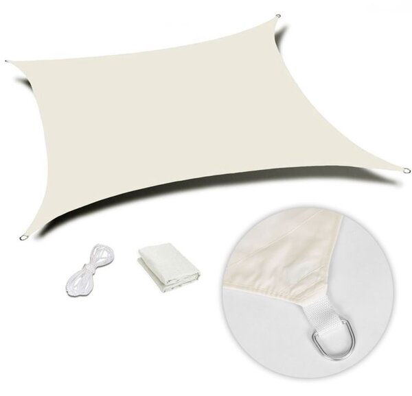 Tieniaca plachta na balkón - obdĺžnik - 3x2m - béžová (180g/m2)