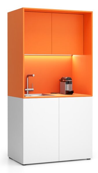Kuchynka NIKA s drezom a batériou 1000 x 600 x 2000 mm, oranžová, ľavé