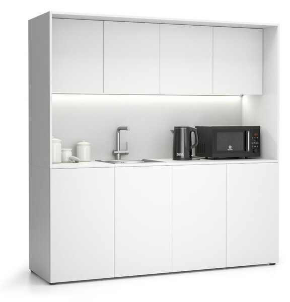 Kuchynka NIKA s drezom a batériou 1963 x 600 x 2000 mm, biela, ľavá