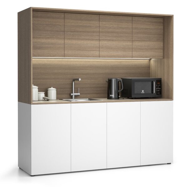 Kuchynka NIKA s drezom a batériou 1963 x 600 x 2000 mm, dub prírodný, ľavé