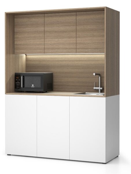 Kuchynka NIKA s drezom a batériou 1481 x 600 x 2000 mm, dub prírodný, pravé