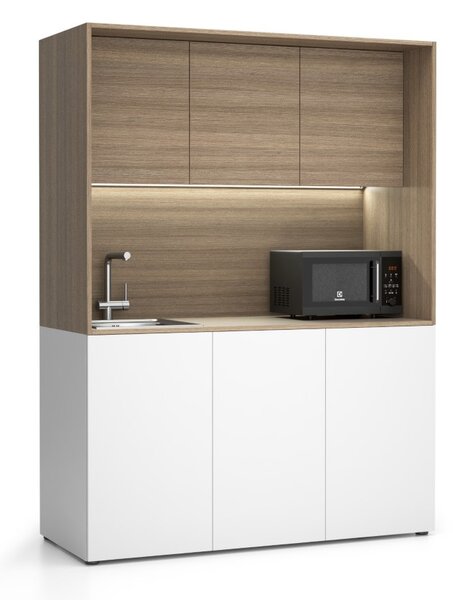 Kuchynka NIKA s drezom a batériou 1481 x 600 x 2000 mm, dub prírodný, ľavé
