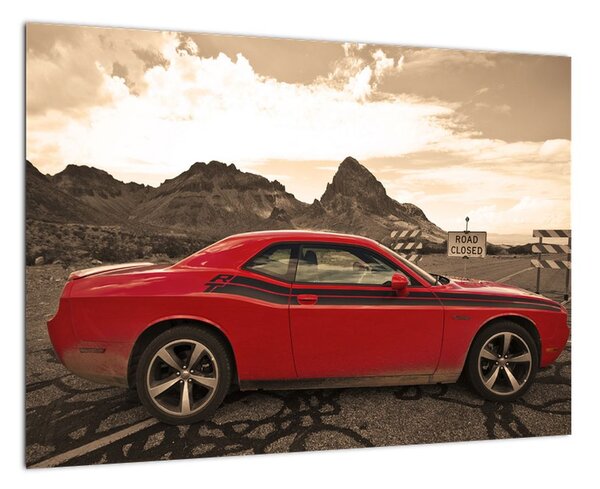 Červené auto - obraz (Obraz 60x40cm)