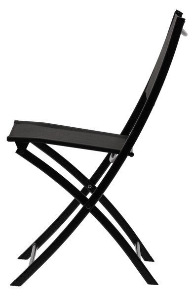 Balkónový set: 2 Skladacie stoličky a okrúhly stolík - čierny