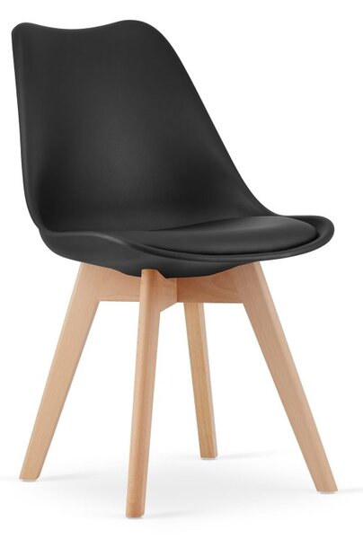 Jedálenská zostava stôl Artisan 80 X 80 čierne nohy + 4 stoličky MARK čierne/ prírodné nohy