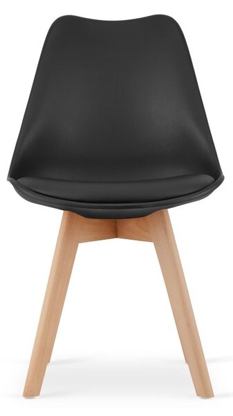 Jedálenská zostava stôl Artisan 80 X 80 čierne nohy + 4 stoličky MARK čierne/ prírodné nohy